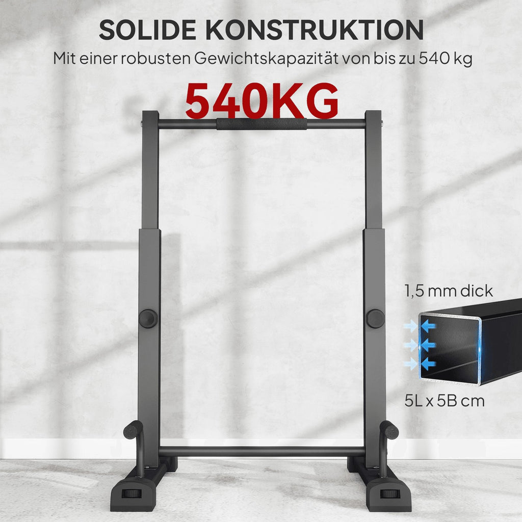 Station de dips avec barres de dips, capacité jusqu'à 540 kg réglable en hauteur