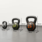 Kettlebelle, 2,2 kg, 4,5 kg, 6,8 kg, kulehantel, 3-er sett kulevekter for gymnastikk