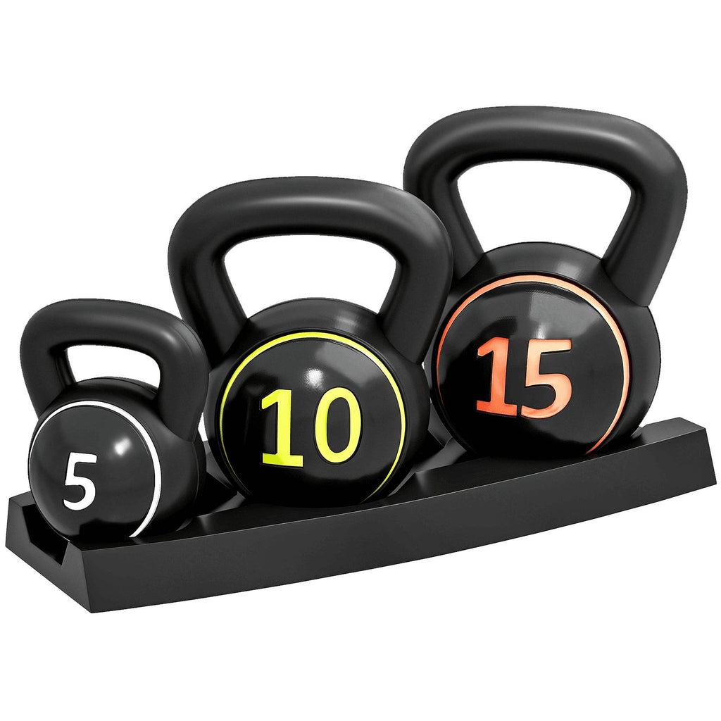 Kettlebell, 2,2Kg, 4,5Kg, 6,8Kg kugelhantel, 3-er sett kugelvekter for gymnastikk
