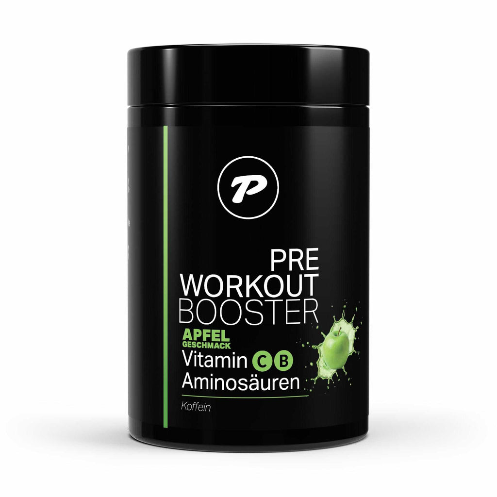 Pre-Workout Booster mit Energie und Fokus, Apfelgeschmack, Vitamine und Aminosäuren, 520g.