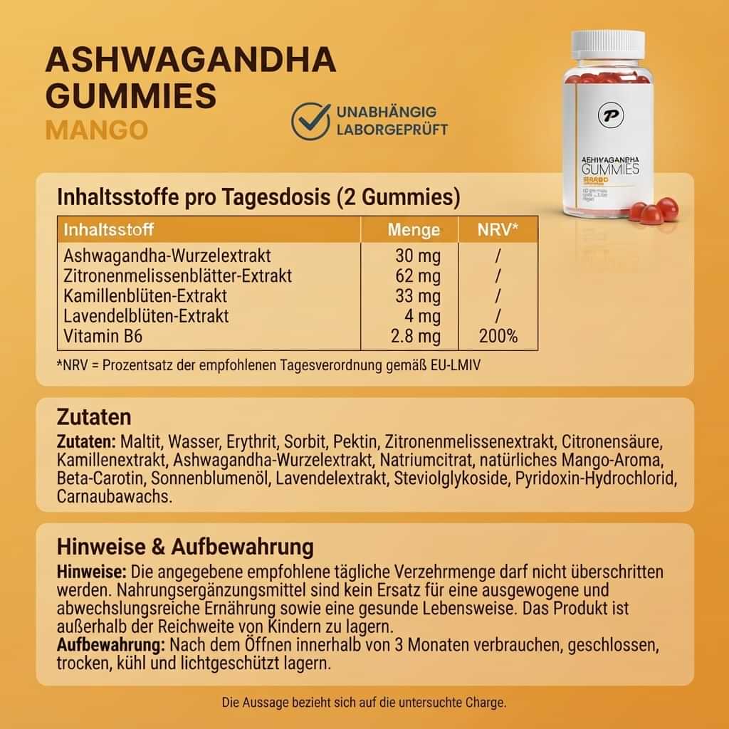 Ashwagandha + Vitamina B6 Gommose - 60 pezzi