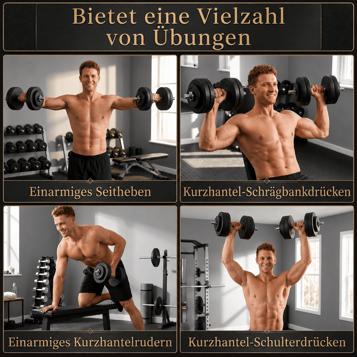 50 kg stål kurzhantelsæt med 2 stk kurzhantler til styrketræning og fitness