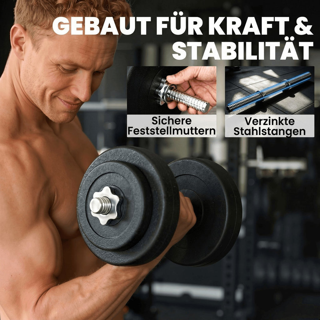 2 stk kurzhantler, 50 Kg dumbbellsæt til styrketræning og fitness, lavet af stål
