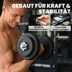 2 stk kurzhantler, 50 Kg dumbbellsæt til styrketræning og fitness, lavet af stål