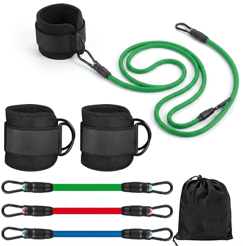 Fitnessbänder Set mit Fußschlaufen | Widerstandsbänder für Po- & Beintraining