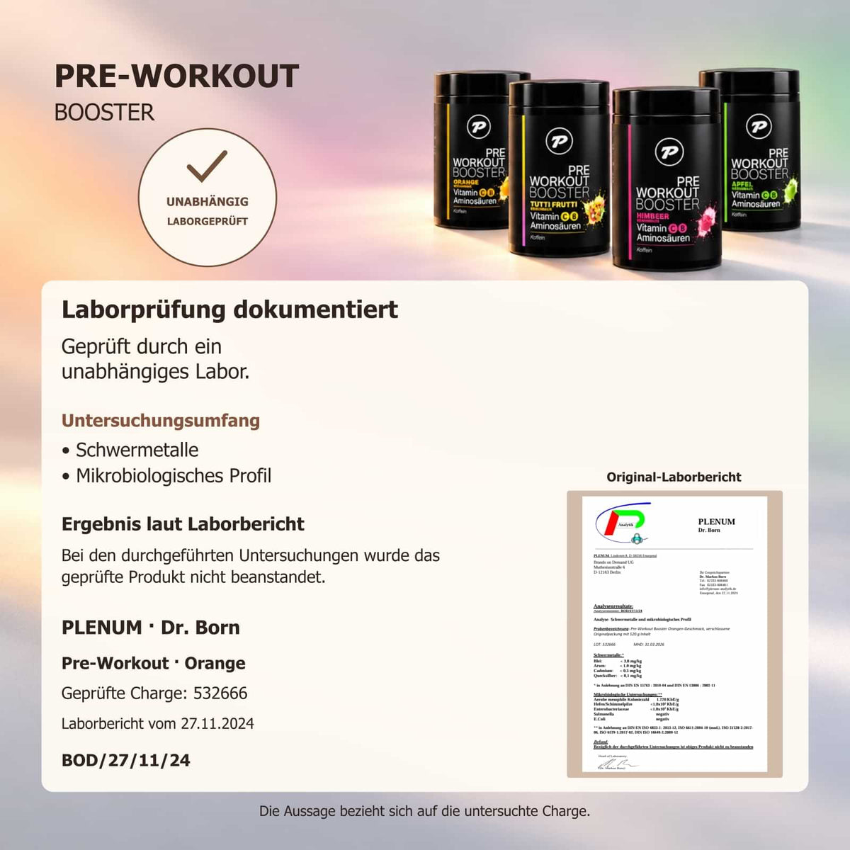 PeakDrive Pre-Workout Booster – Laborprüfung dokumentiert für maximale Energie und Fokus in deinem Training